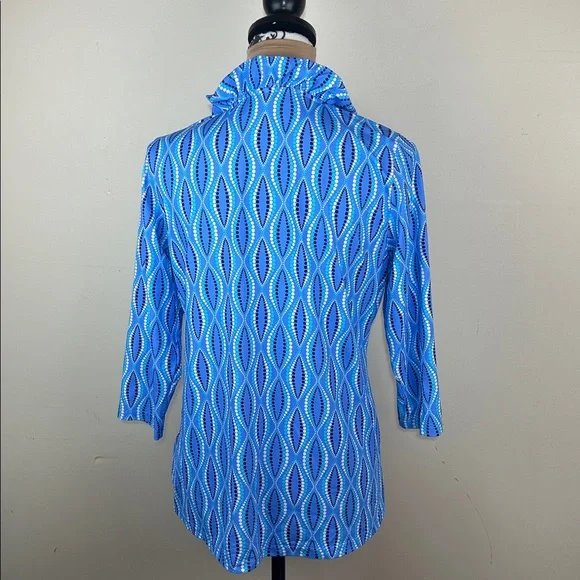 Lulu-B ruffle neck top shirt size medium - Picture 3 of 9